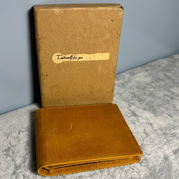 Brown Leather Wallet "To My Man" Bifold with Message | Gift Idea | Never Used - Picture 13 of 13